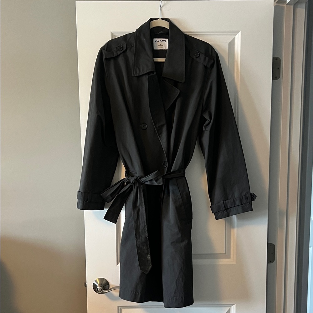 Old Navy Elegant Navy Blue Trench Coat